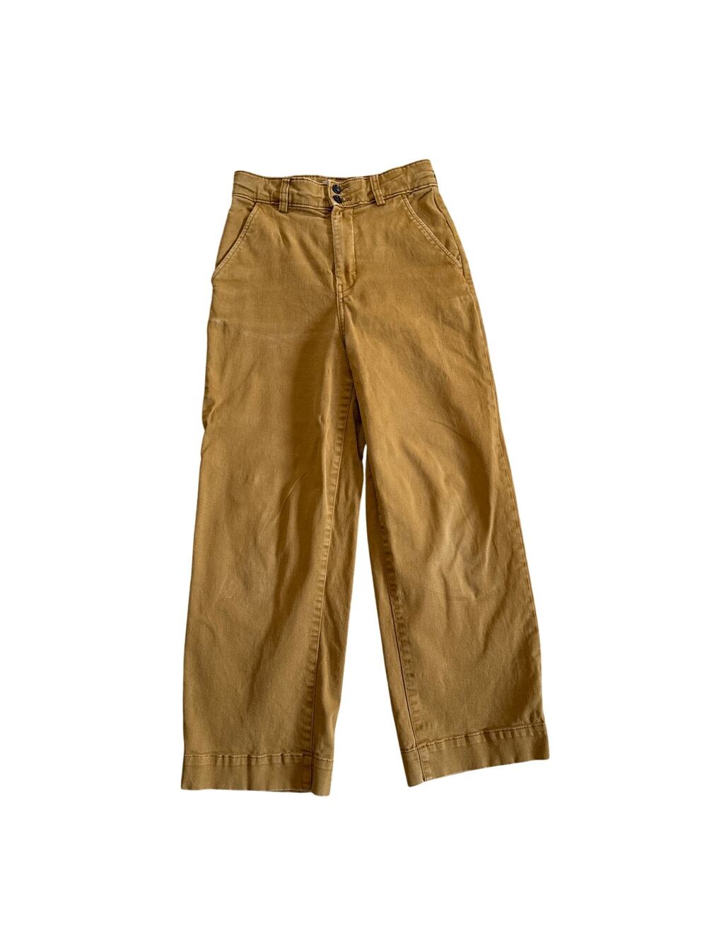 Everlane Wide Leg Organic Cotton Pants in Golden Brown Size 4